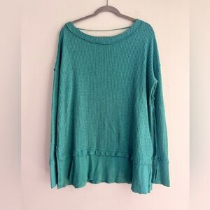 We The Free Teal Knit Top